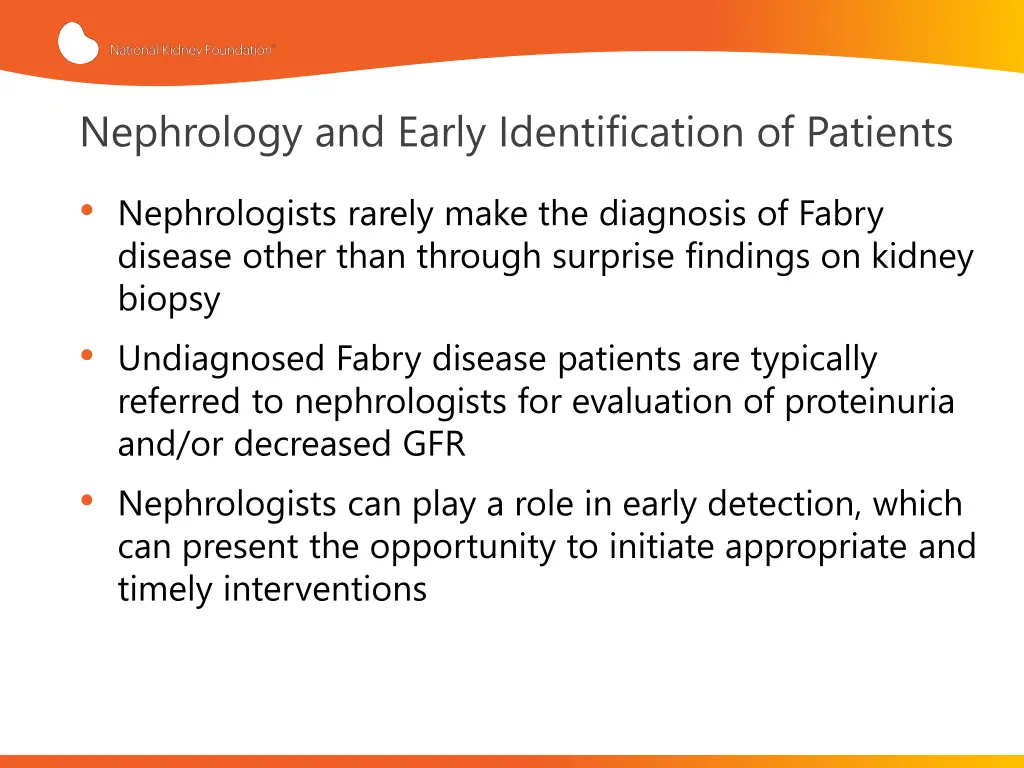 nephrology and early identification of patients