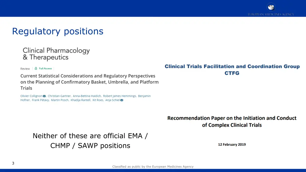 regulatory positions