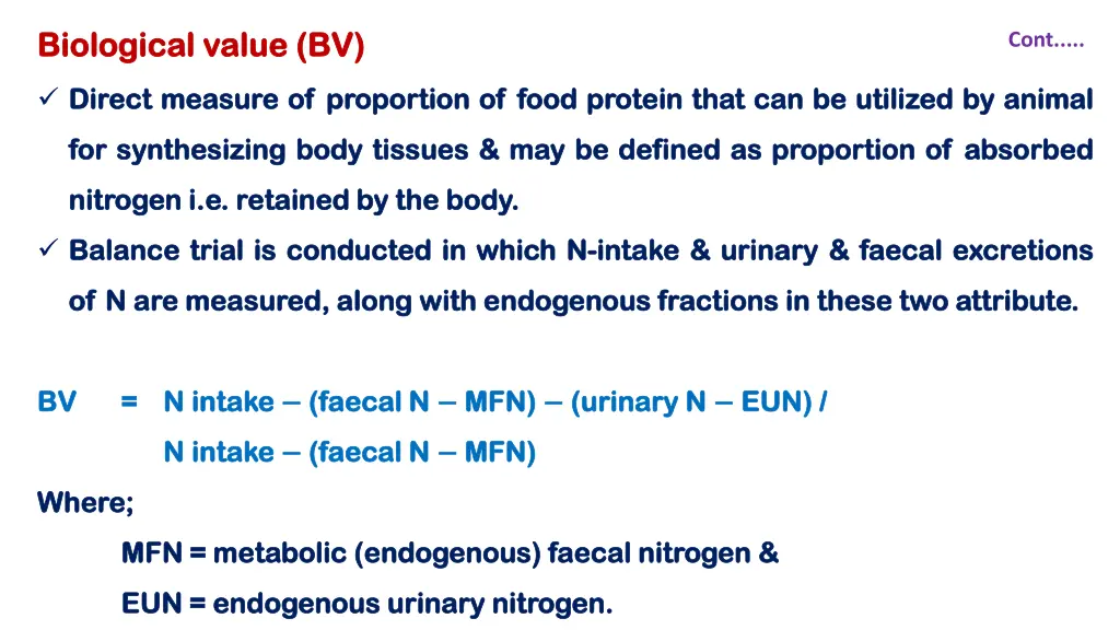 biological biological value