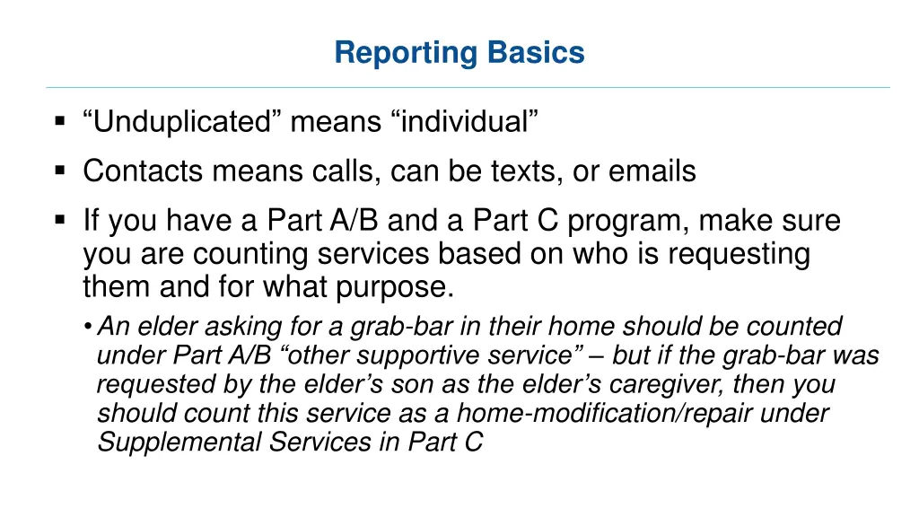 reporting basics