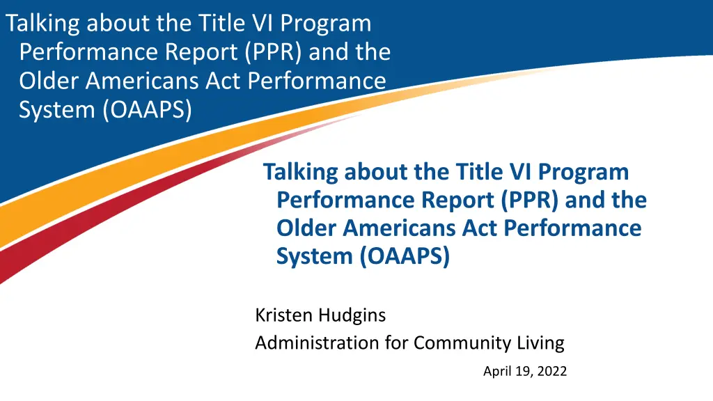 talking about the title vi program performance
