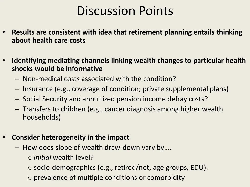 discussion points