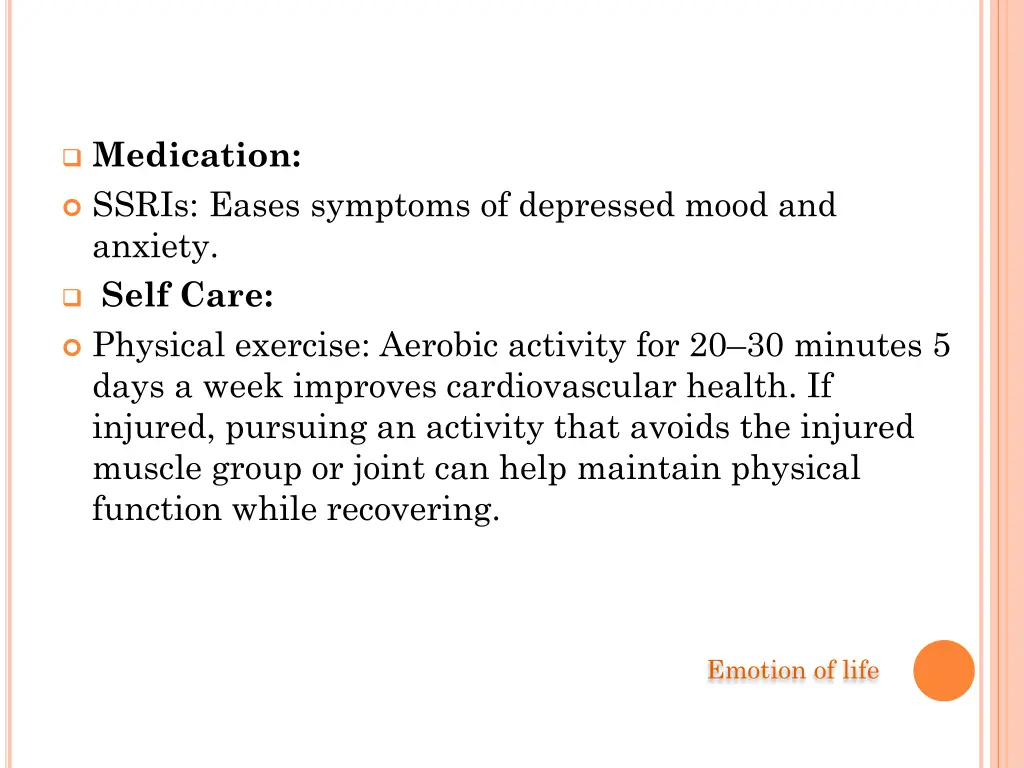 medication ssris eases symptoms of depressed mood