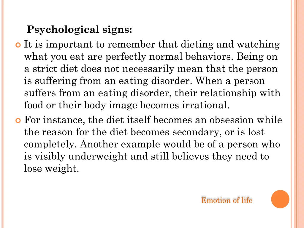 psychological signs it is important to remember