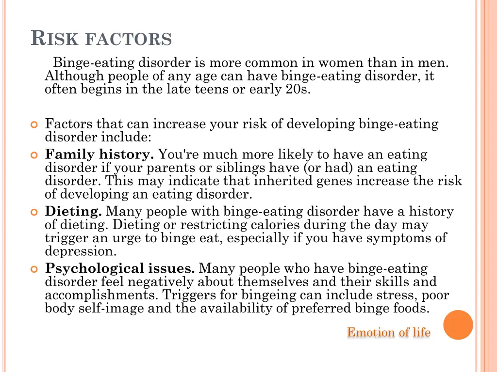 r isk factors binge eating disorder is more