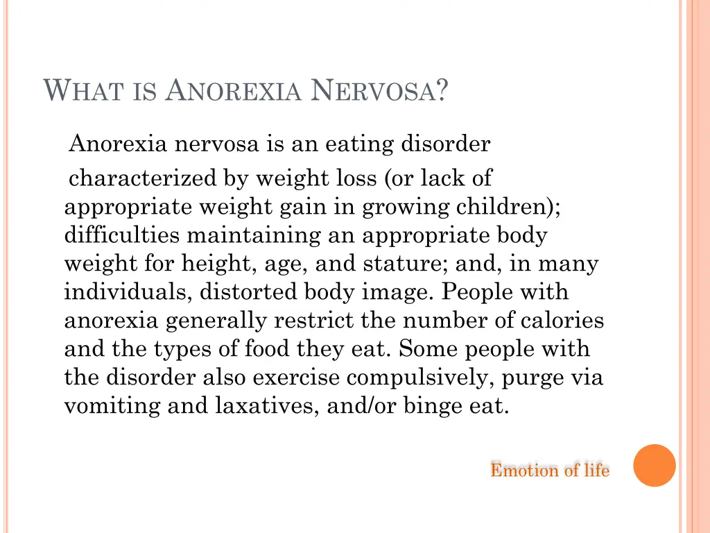 w hat is a norexia n ervosa