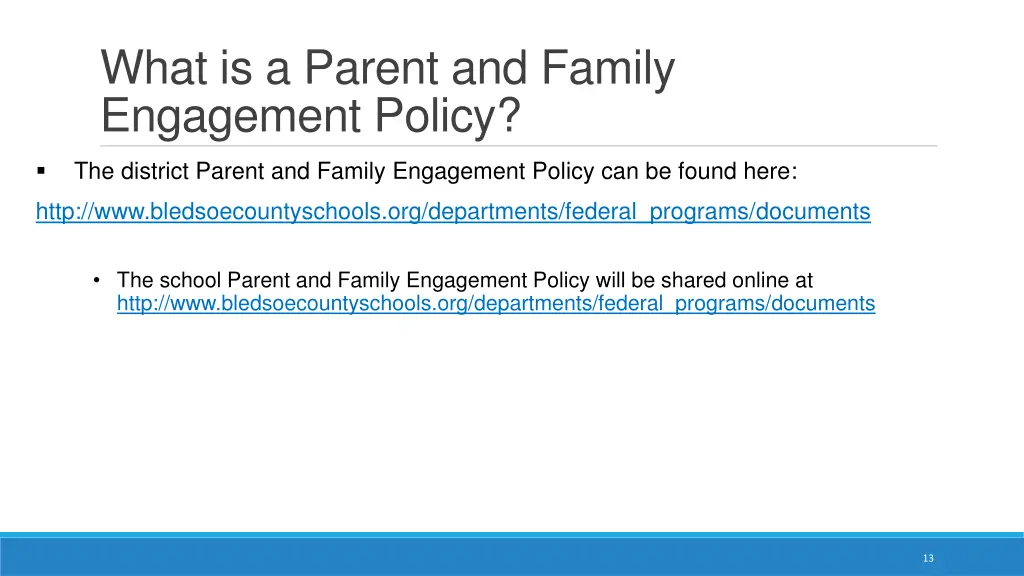 what is a parent and family engagement policy 1