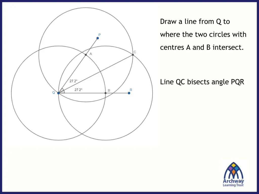 draw a line from q to
