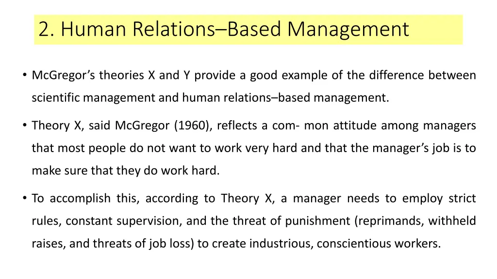 2 human relations based management
