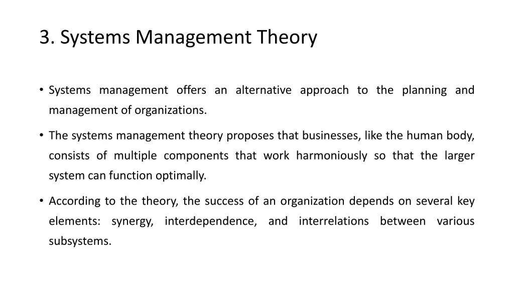 3 systems management theory