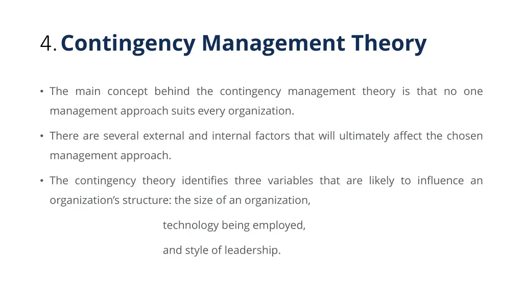4 contingency management theory