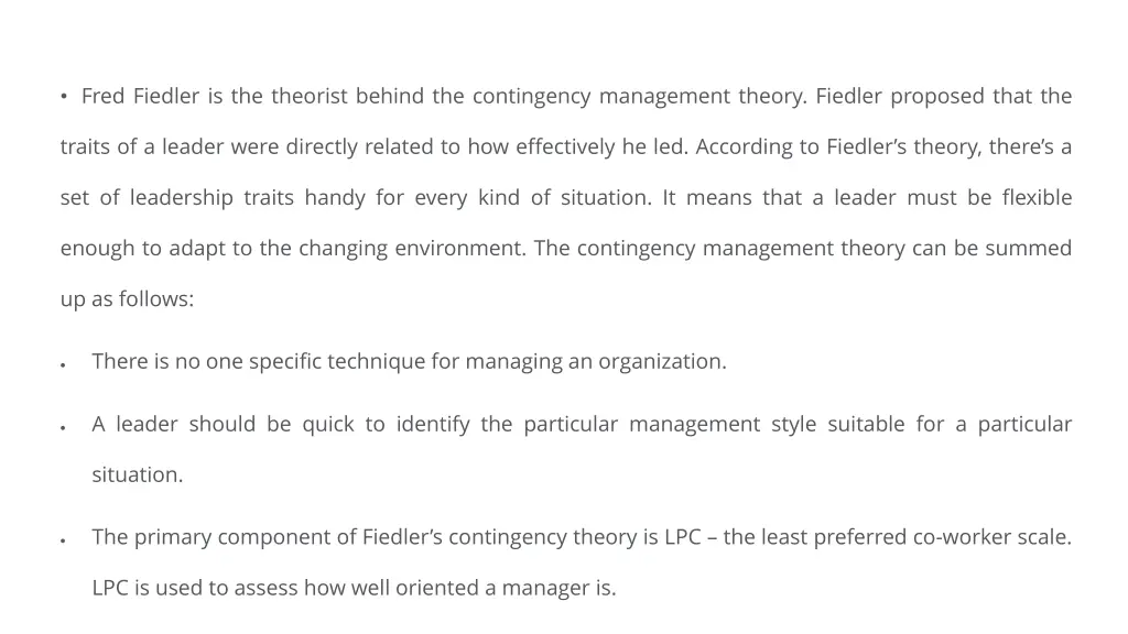 fred fiedler is the theorist behind