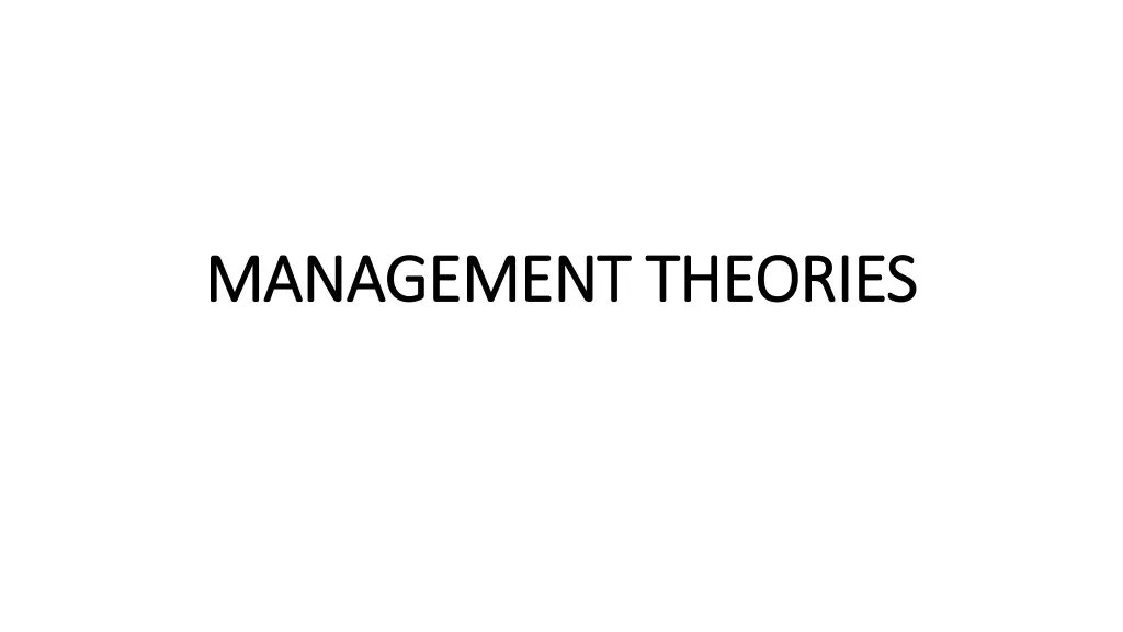 management theories management theories