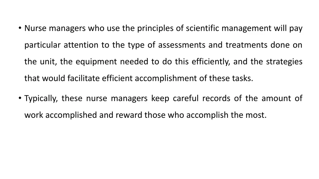 nurse managers who use the principles