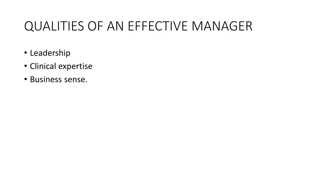 qualities of an effective manager
