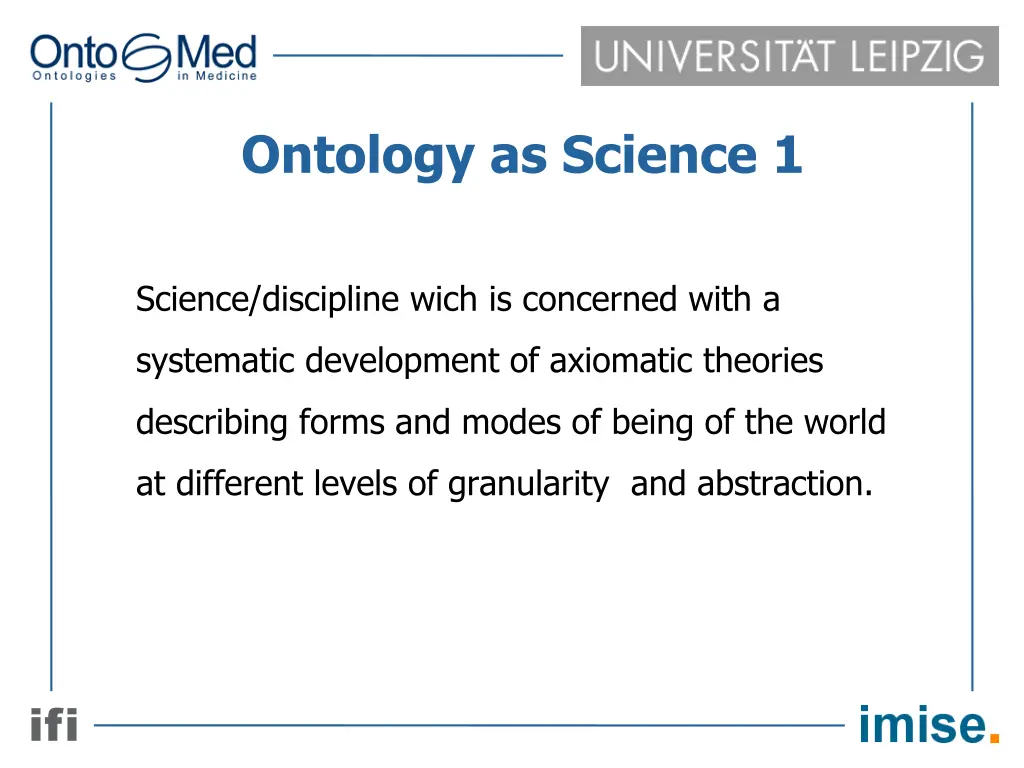 ontology as science 1