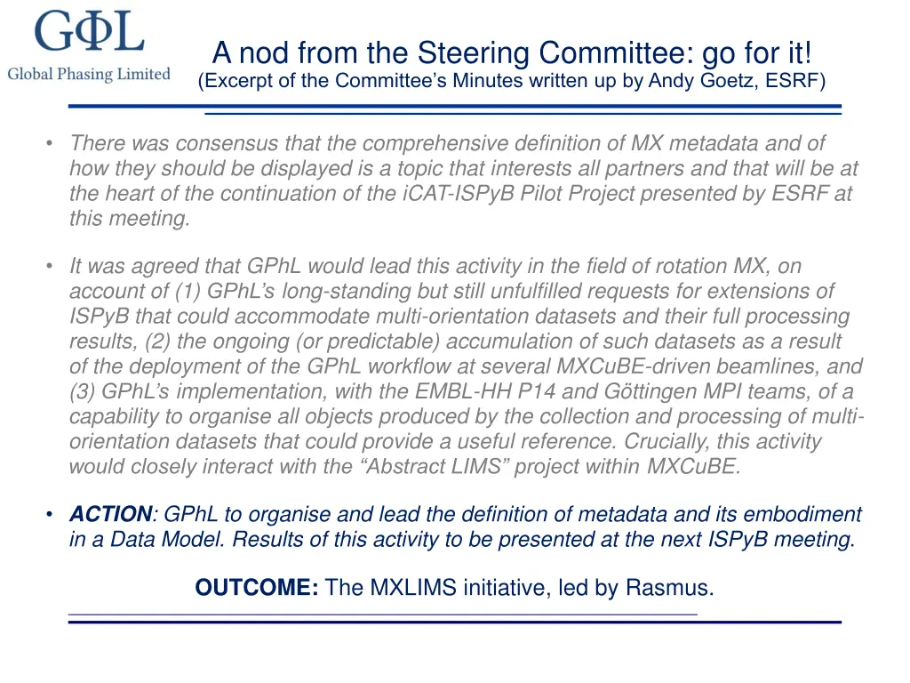 a nod from the steering committee