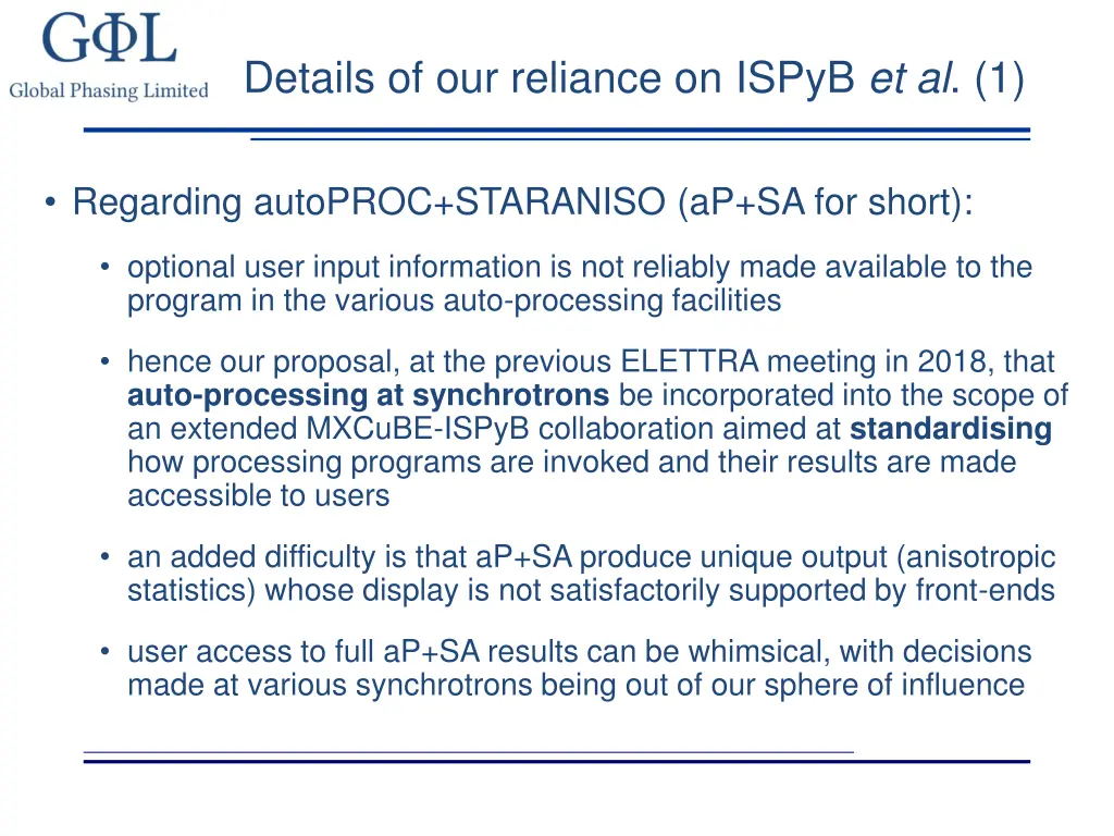 details of our reliance on ispyb et al 1