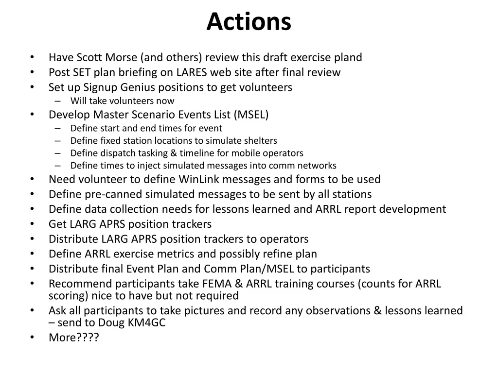 actions