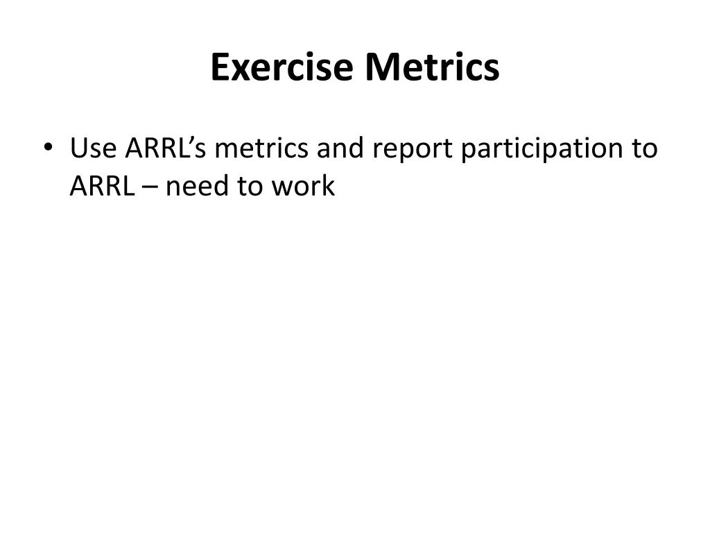 exercise metrics