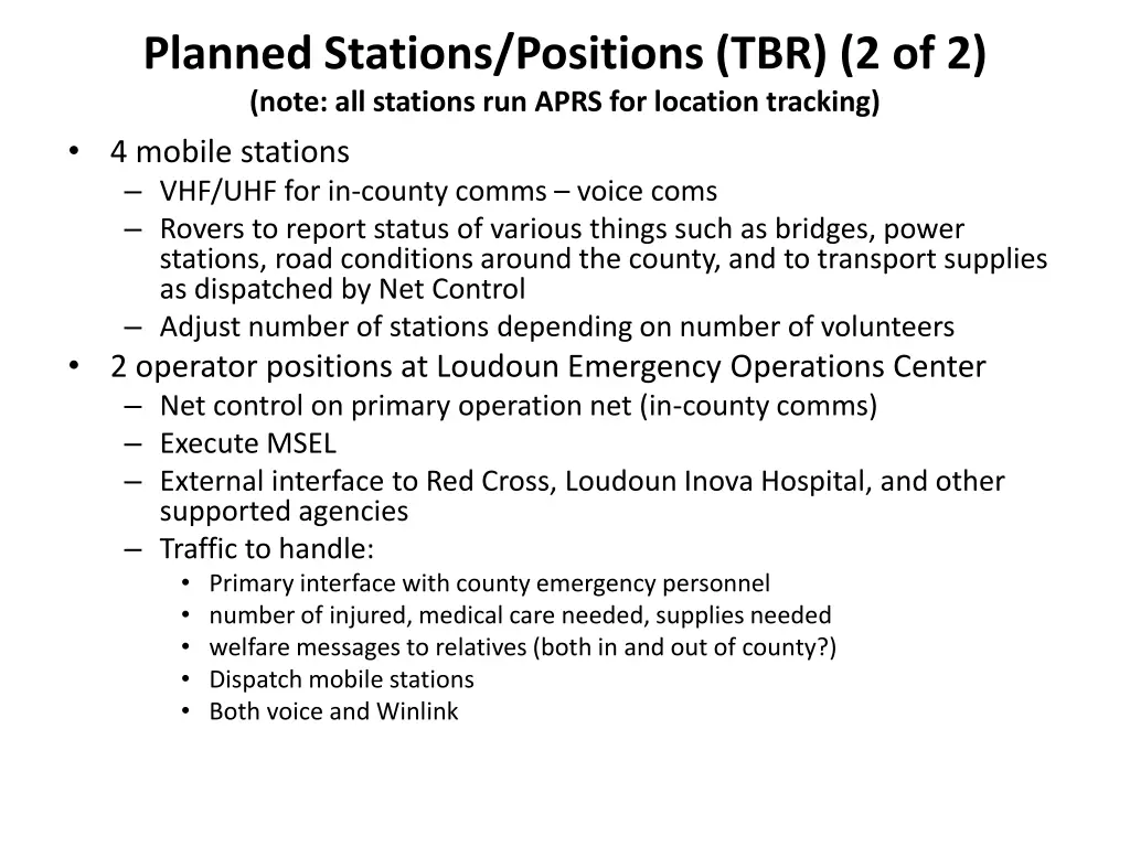 planned stations positions tbr 2 of 2 note