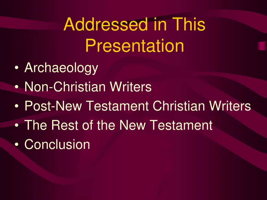 addressed in this presentation archaeology
