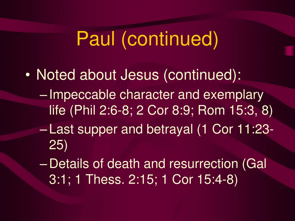 paul continued