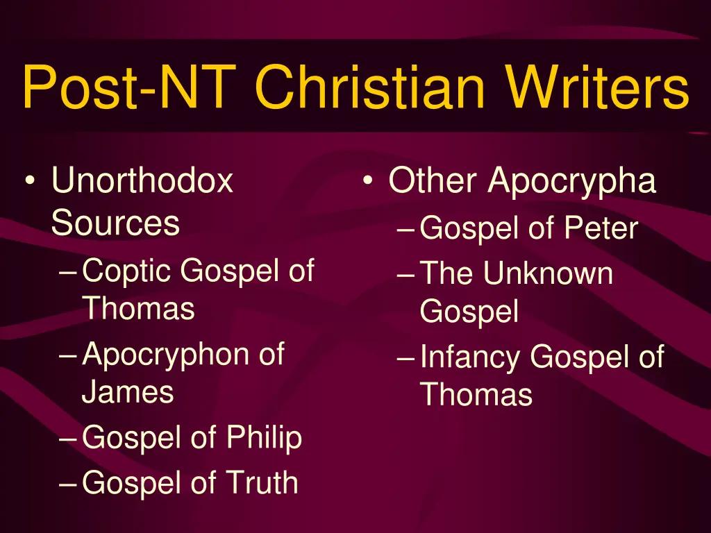 post nt christian writers