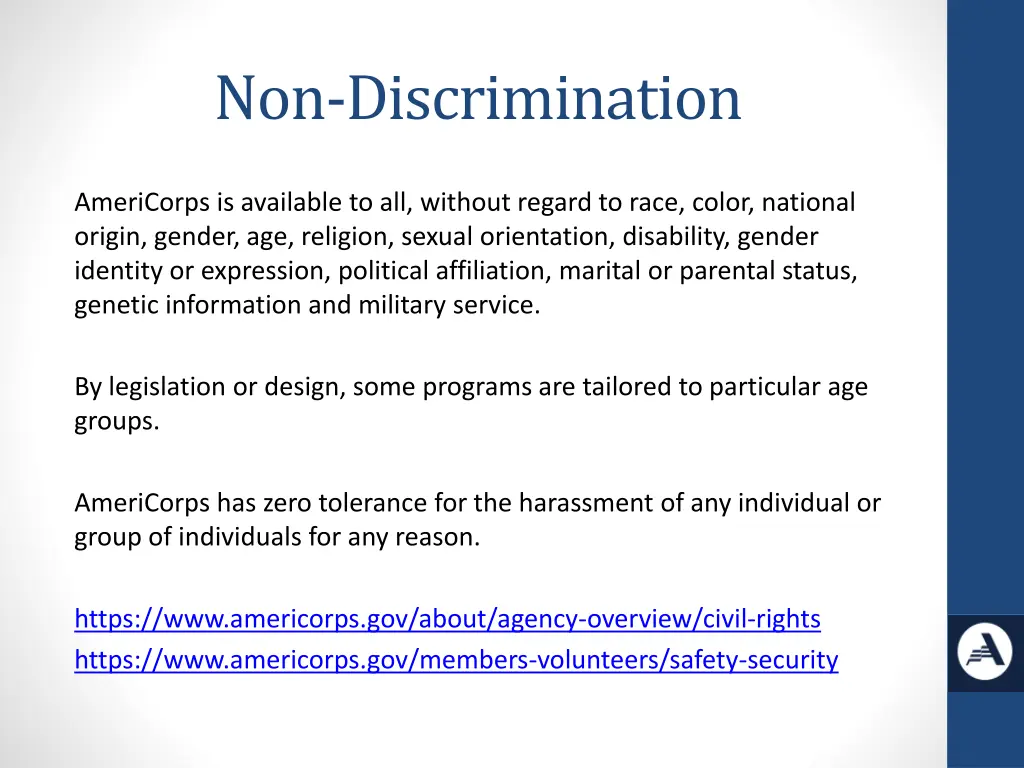 non discrimination