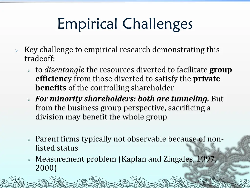 empirical challenges