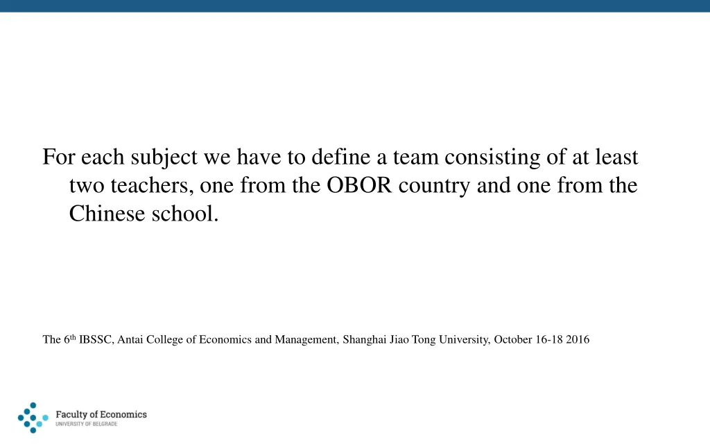 for each subject we have to define a team