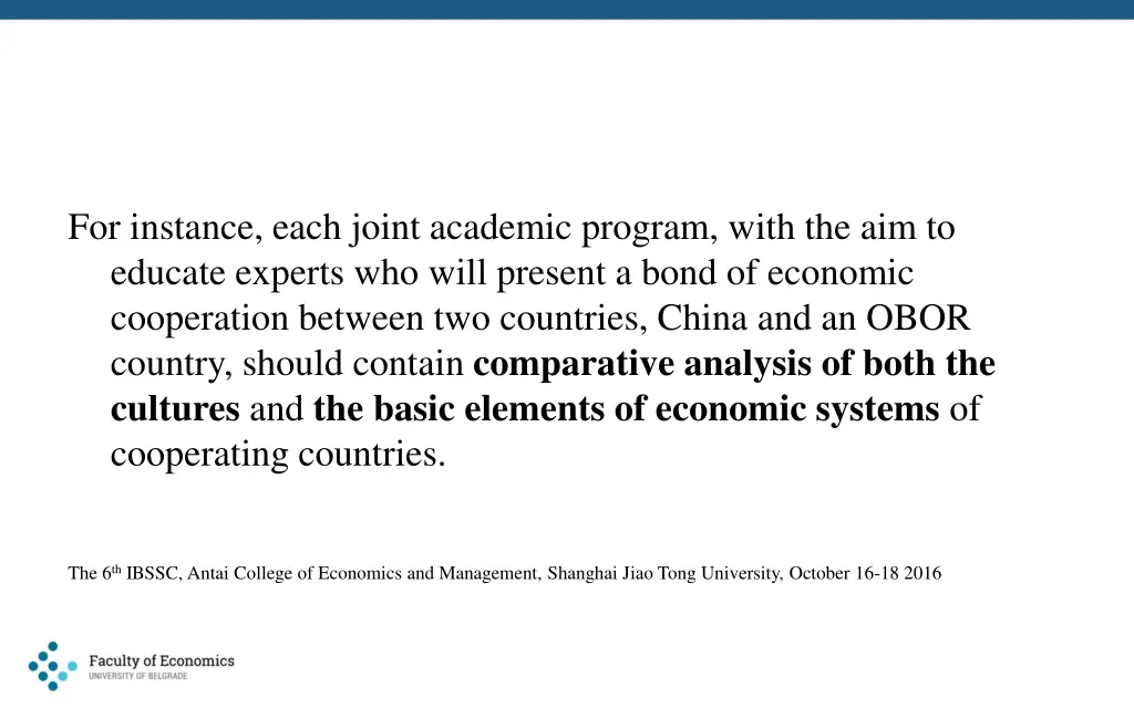 for instance each joint academic program with