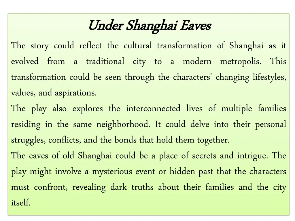 under shanghai eaves under shanghai eaves