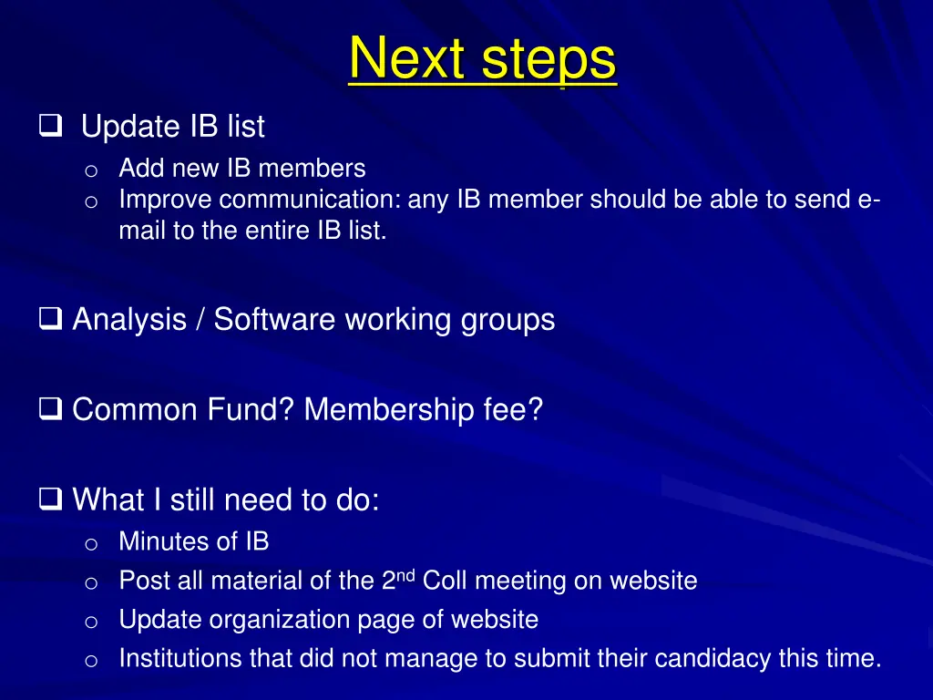 next steps 1
