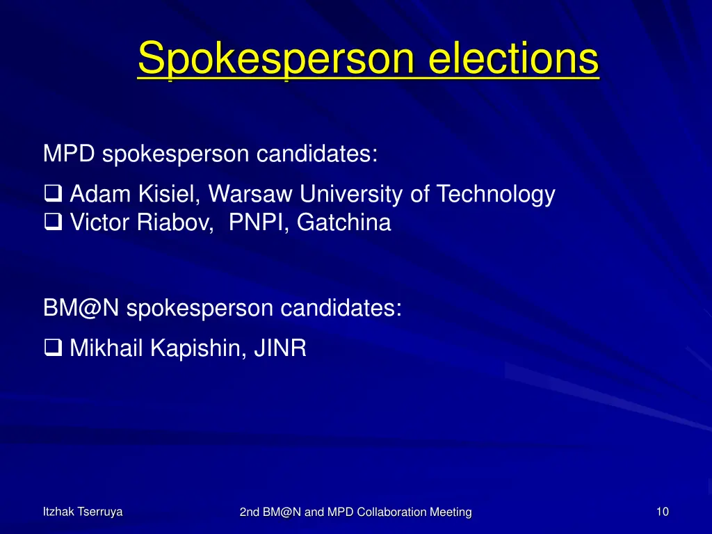 spokesperson elections