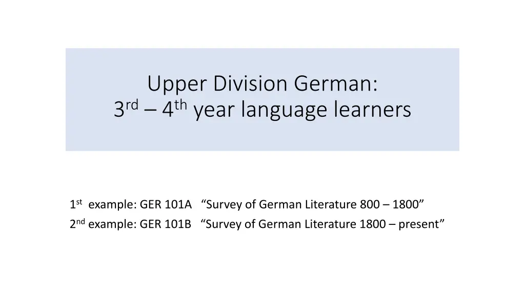 upper division german 3 rd 4 th year language
