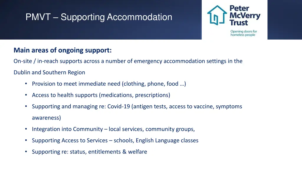 pmvt supporting accommodation