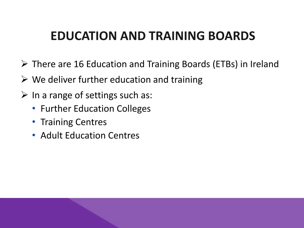 education and training boards