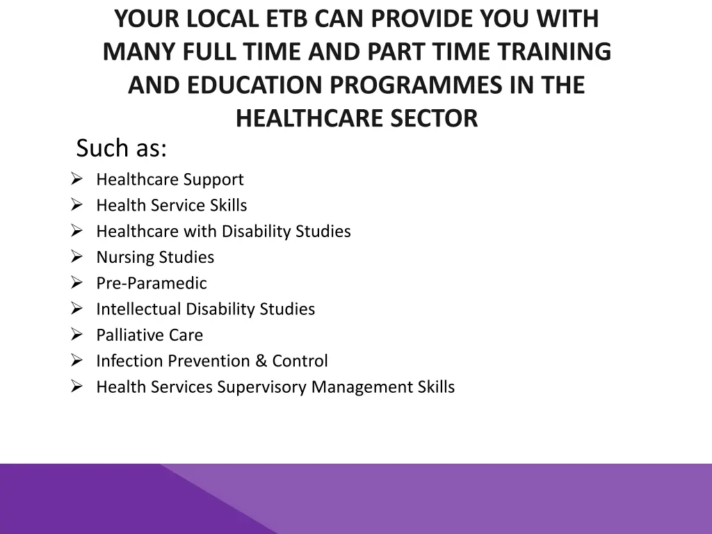 your local etb can provide you with many full