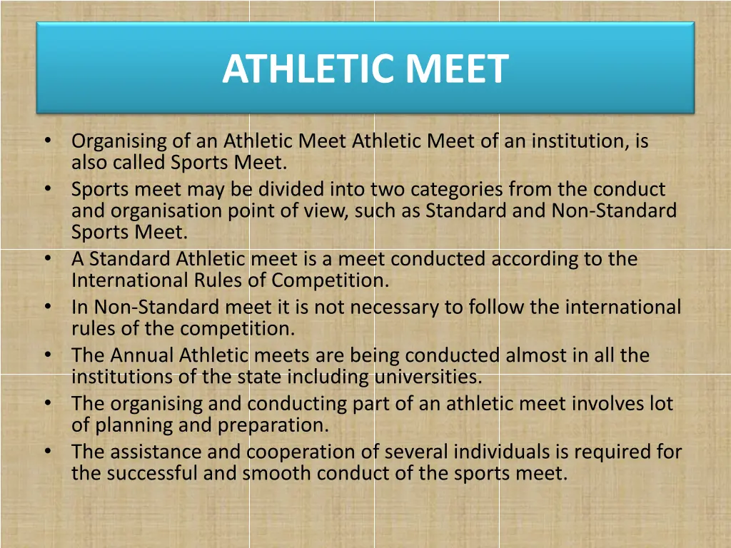 athletic meet