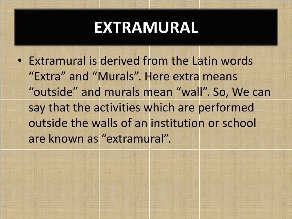 extramural