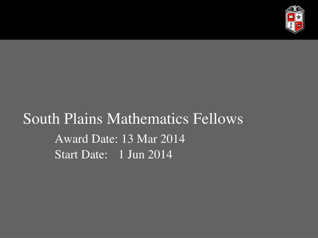 south plains mathematics fellows award date