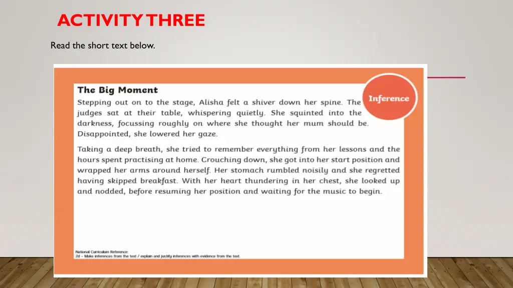 activity three read the short text below
