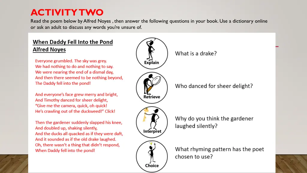 activity two read the poem below by alfred noyes