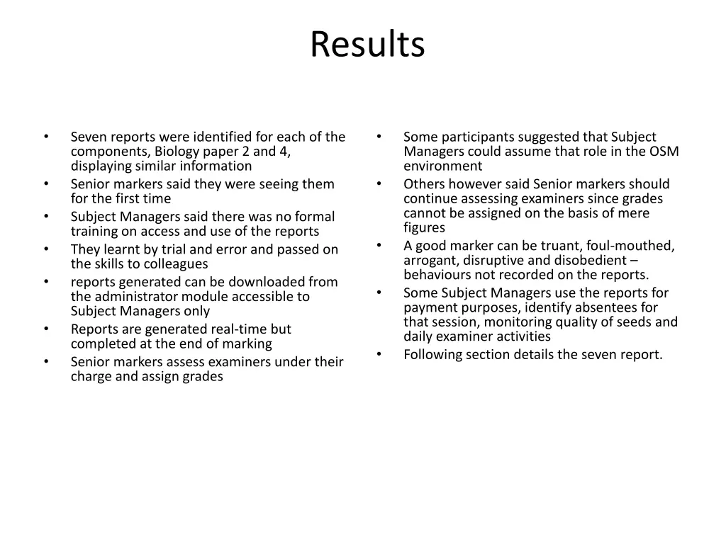 results
