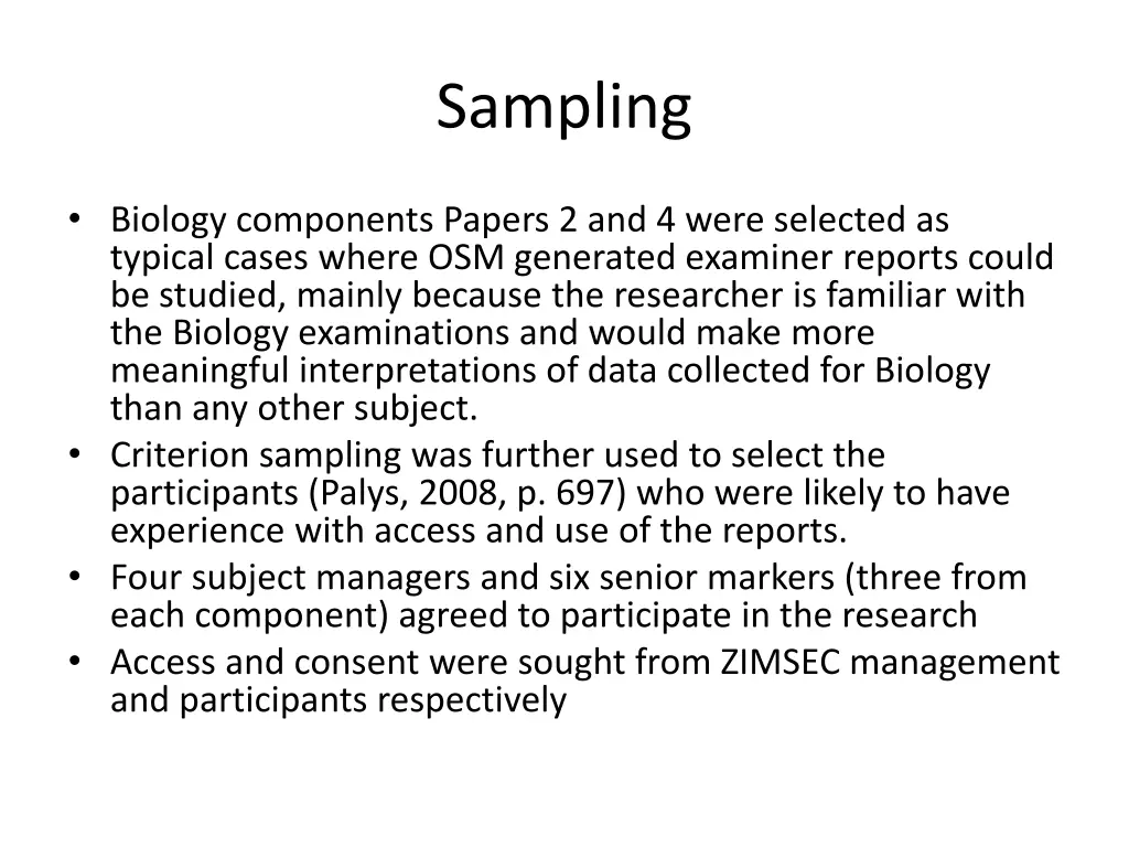 sampling
