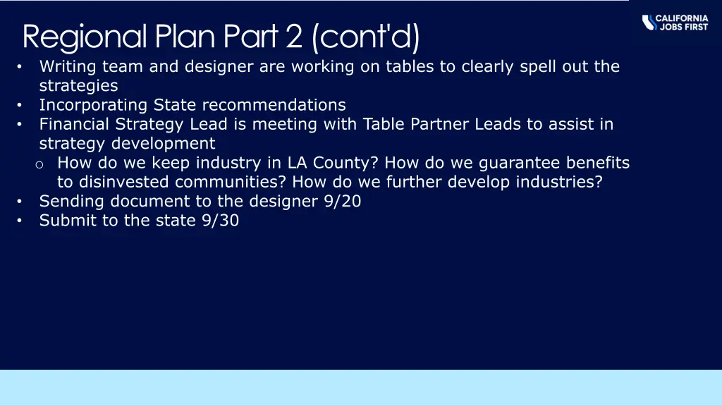 regional plan part 2 cont d writing team
