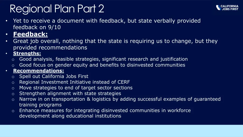 regional plan part 2 yet to receive a document