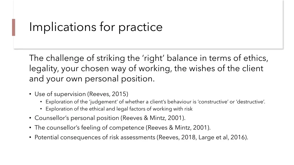 implications for practice