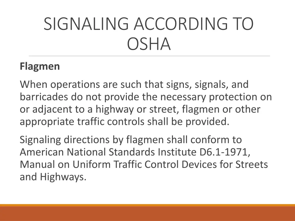 signaling according to osha